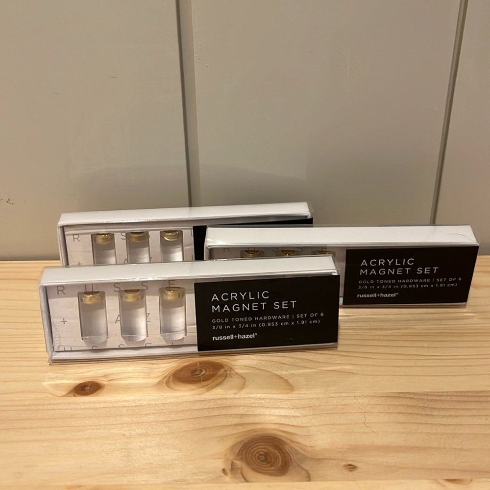 Russell+Hazel Acrylic Magnet Set- gold toned hardware